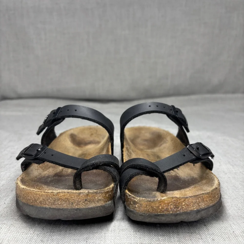 Birkenstock Mayari Sandals Black Birko-Flor Toe Loop Slip On Casual Kids EU 35